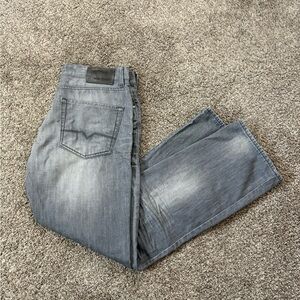 Boss Orange Men Regular Fit Straight Leg Jeans Gray Faded Denim Authentic 36x32